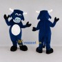 Custom Navy Blue and White Bull Mascot Costume Adult Full Body Suit for Sports Events