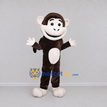 Custom Brown and White Monkey Mascot Costume Adult Full Body Suit for Jungle Events Custom Brown and White Monkey Mascot Costume Adult Full Body Suit for Jungle Events