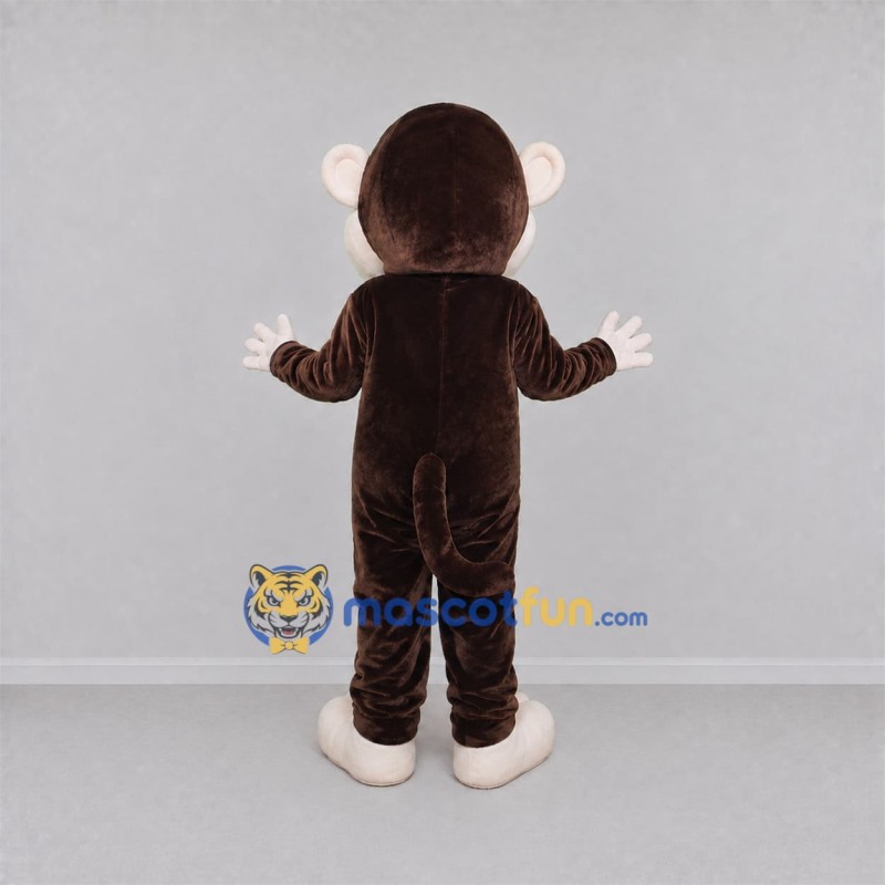 Custom Brown and White Monkey Mascot Costume Adult Full Body Suit for Jungle Events