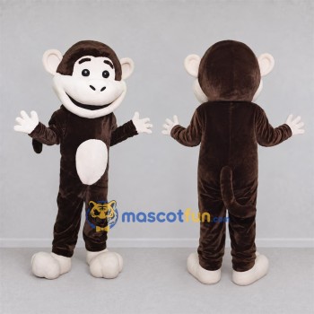 Custom Brown and White Monkey Mascot Costume Adult Full Body Suit for Jungle Events