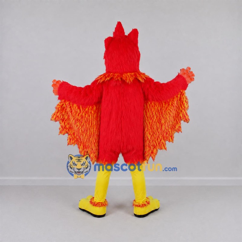Custom Red and Orange Phoenix Mascot Costume Adult Full Body Suit for Fantasy Events Custom Red and Orange Phoenix Mascot Costume Adult Full Body Suit for Fantasy Events