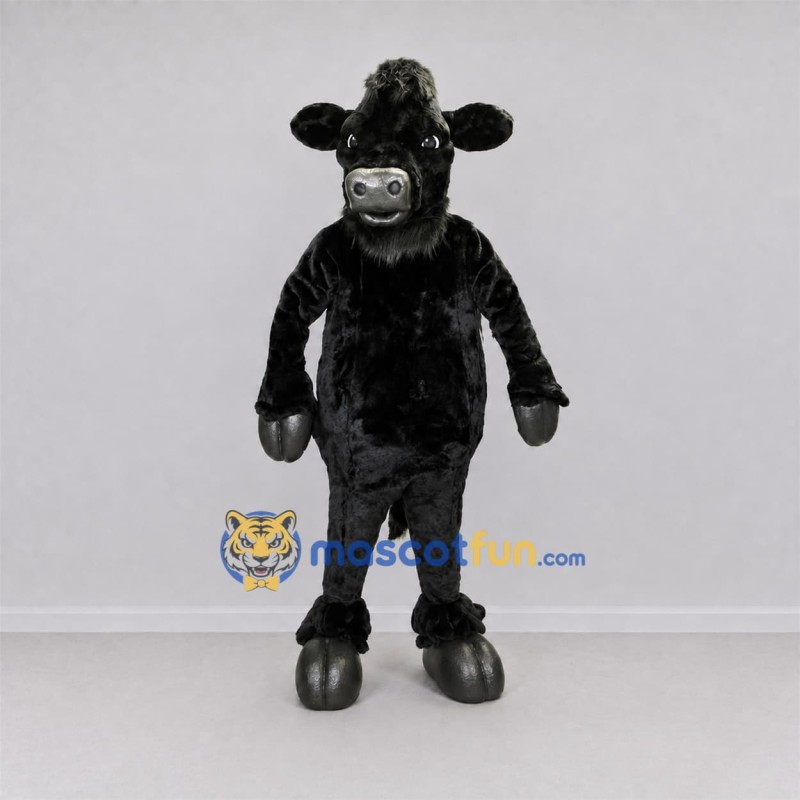 Custom Black Bull Mascot Costume Adult Full Body Suit for Farm Events Custom Black Bull Mascot Costume Adult Full Body Suit for Farm Events