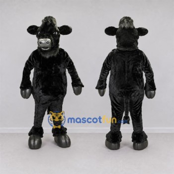 Custom Black Bull Mascot Costume Adult Full Body Suit for Farm Events