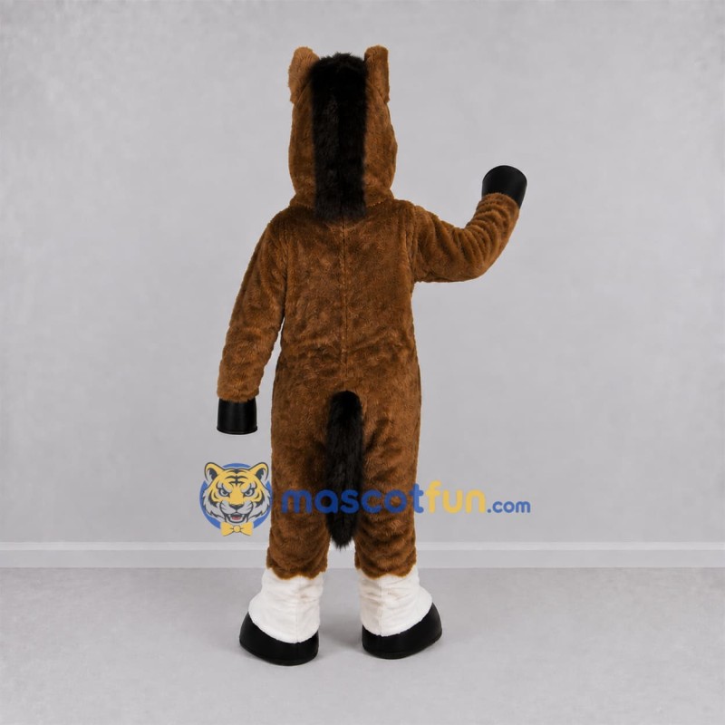 Custom Brown and White Horse Mascot Costume Adult Full Body Suit for Equestrian Events