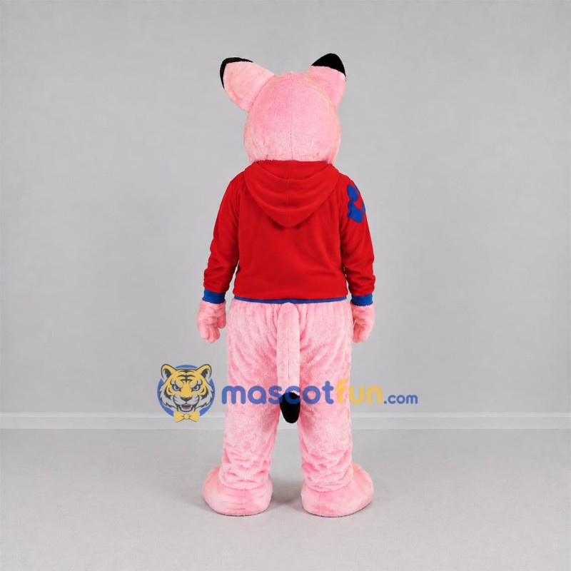 Custom Pink and Red Dog Mascot Costume Adult Full Body Suit for School Events Custom Pink and Red Dog Mascot Costume Adult Full Body Suit for School Events