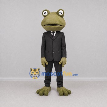 Custom Olive Green and Black Frog Mascot Costume Adult Full Body Suit for Corporate Events Custom Olive Green and Black Frog Mascot Costume Adult Full Body Suit for Corporate Events