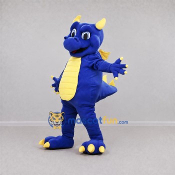 Custom Blue and Yellow Dragon Mascot Costume Adult Full Body Suit for Fantasy Events