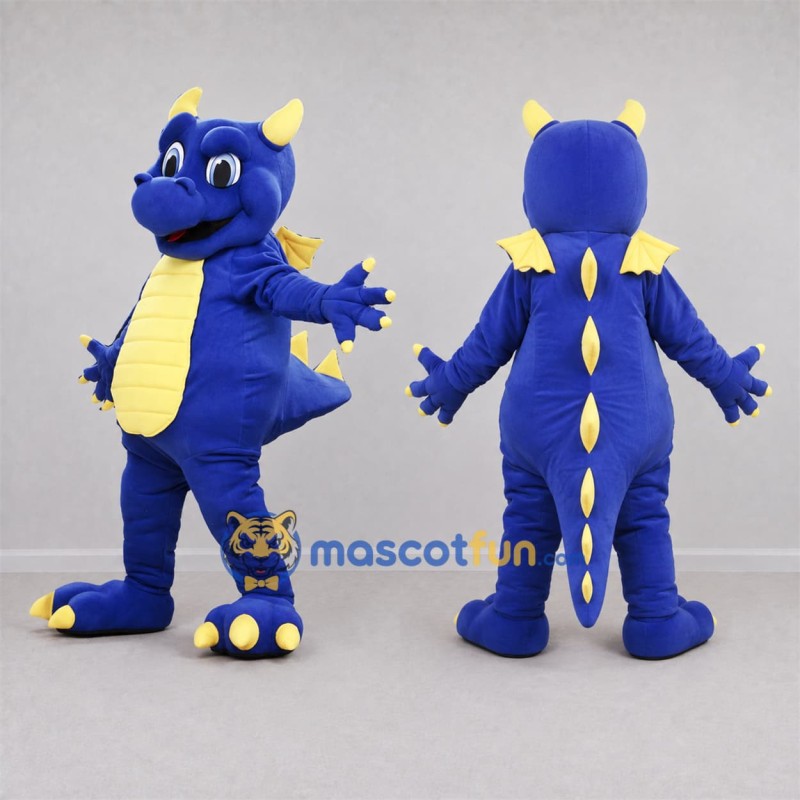 Custom Blue and Yellow Dragon Mascot Costume Adult Full Body Suit for Fantasy Events Custom Blue and Yellow Dragon Mascot Costume Adult Full Body Suit for Fantasy Events