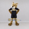 Custom Tan and Black Wildcat Mascot Costume Adult Full Body Suit for Sports Events