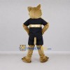 Custom Tan and Black Wildcat Mascot Costume Adult Full Body Suit for Sports Events
