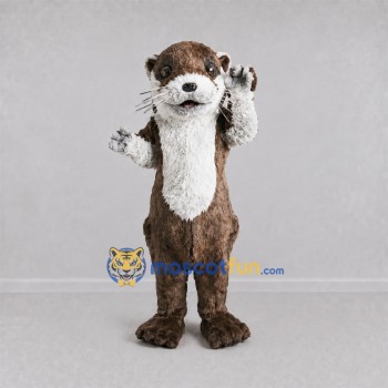 Custom Brown and White Otter Mascot Costume Adult Full Body Suit for Wildlife Events Custom Brown and White Otter Mascot Costume Adult Full Body Suit for Wildlife Events