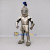 Custom Silver and Blue Knight Mascot Costume Adult Full Body Suit for Medieval Events Custom Silver and Blue Knight Mascot Costume Adult Full Body Suit for Medieval Events