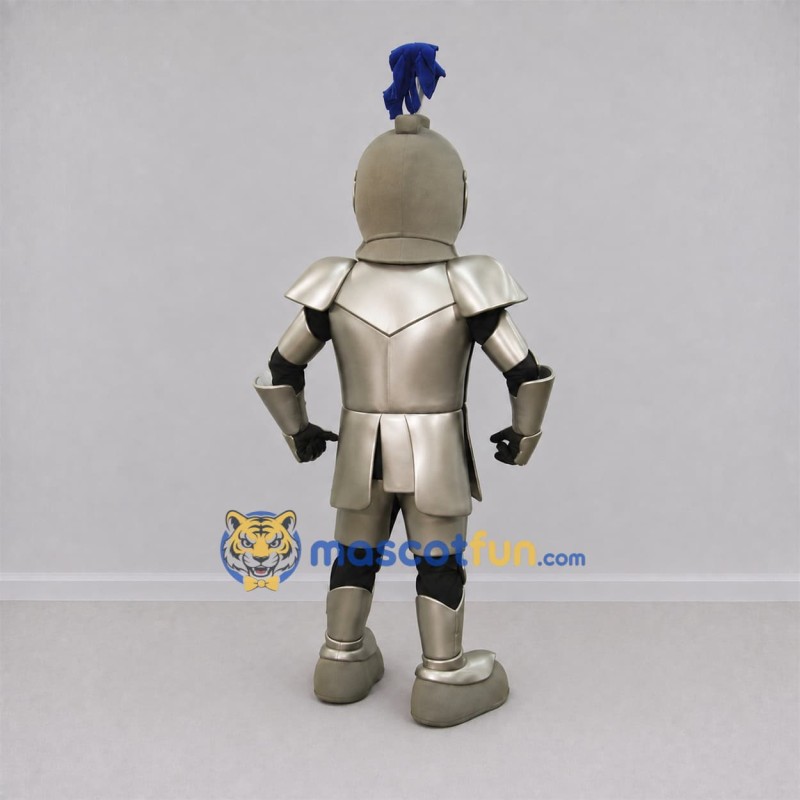 Custom Silver and Blue Knight Mascot Costume Adult Full Body Suit for Medieval Events Custom Silver and Blue Knight Mascot Costume Adult Full Body Suit for Medieval Events