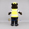 Custom Brown and Yellow Safety Bear Mascot Costume Adult Full Body Suit for Safety Awareness Events Custom Brown and Yellow Safety Bear Mascot Costume Adult Full Body Suit for Safety Awareness Events