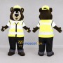 Custom Brown and Yellow Safety Bear Mascot Costume Adult Full Body Suit for Safety Awareness Events