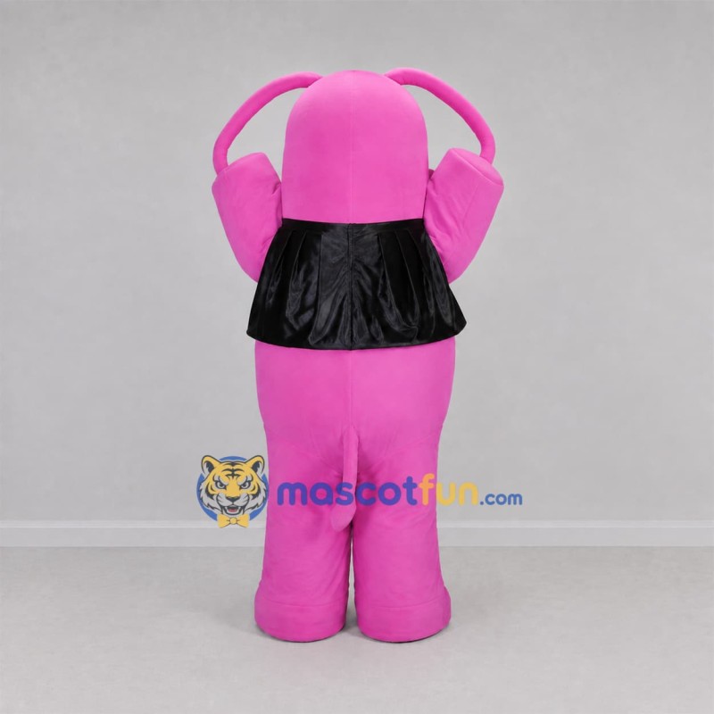Custom Pink and Black Elephant Mascot Costume Adult Full Body Suit for School Events Custom Pink and Black Elephant Mascot Costume Adult Full Body Suit for School Events
