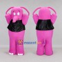 Custom Pink and Black Elephant Mascot Costume Adult Full Body Suit for School Events