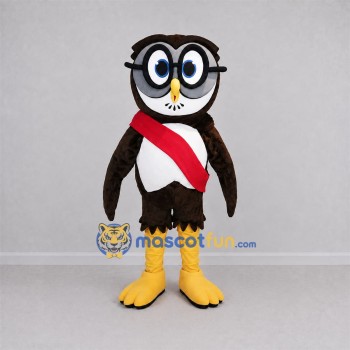 Custom Brown and White Owl Mascot Costume Adult Full Body Suit for School Events Custom Brown and White Owl Mascot Costume Adult Full Body Suit for School Events