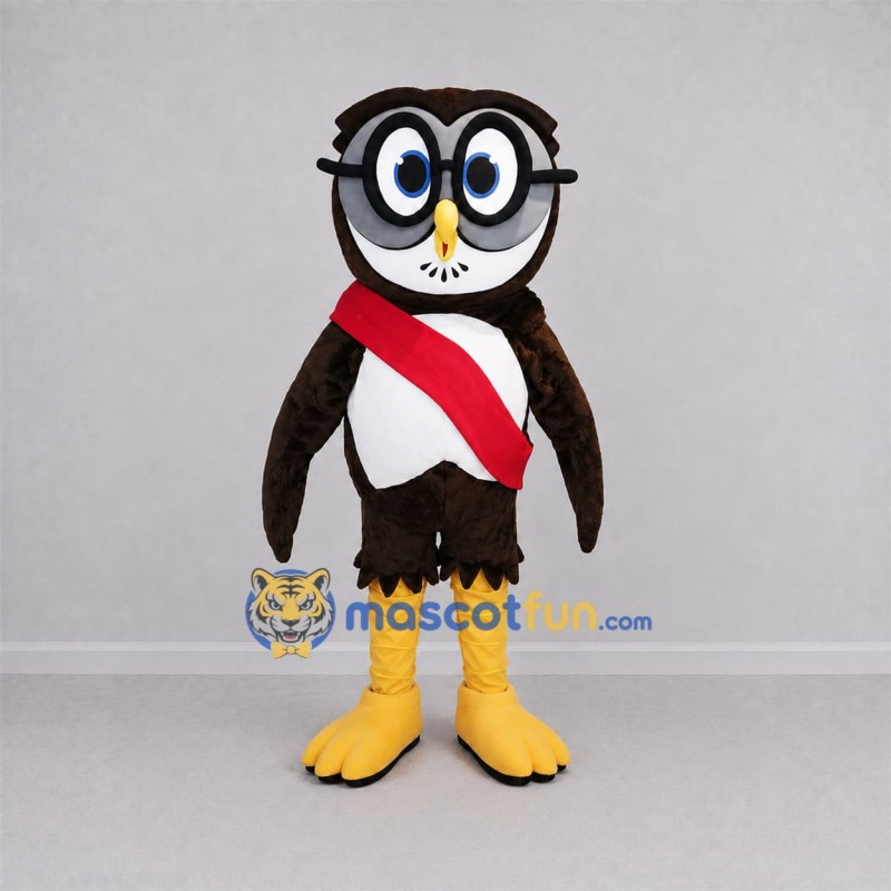 Custom Brown and White Owl Mascot Costume Adult Full Body Suit for School Events Custom Brown and White Owl Mascot Costume Adult Full Body Suit for School Events