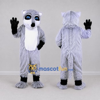 Custom Gray and White Lemur Mascot Costume Adult Full Body Suit for Wildlife Events