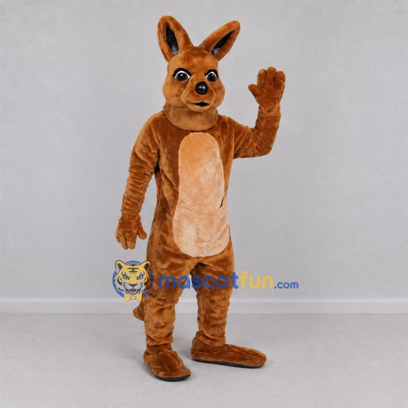Custom Brown and Tan Kangaroo Mascot Costume Adult Full Body Suit for Wildlife Events Custom Brown and Tan Kangaroo Mascot Costume Adult Full Body Suit for Wildlife Events