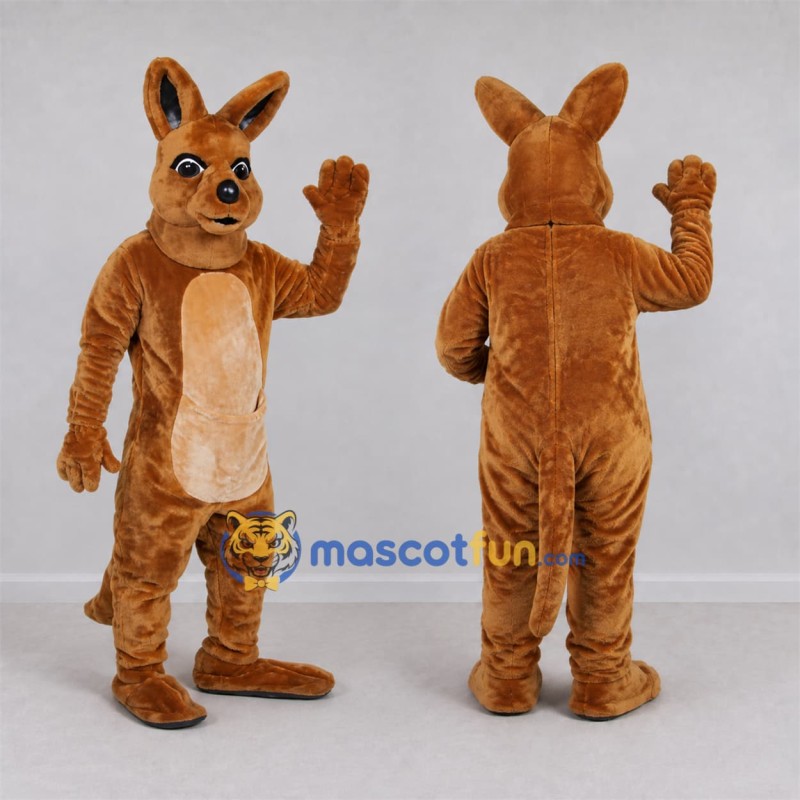 Custom Brown and Tan Kangaroo Mascot Costume Adult Full Body Suit for Wildlife Events Custom Brown and Tan Kangaroo Mascot Costume Adult Full Body Suit for Wildlife Events