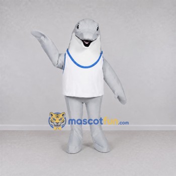 Custom Gray and White Dolphin Mascot Costume Adult Full Body Suit for Marine Events Custom Gray and White Dolphin Mascot Costume Adult Full Body Suit for Marine Events