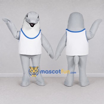 Custom Gray and White Dolphin Mascot Costume Adult Full Body Suit for Marine Events