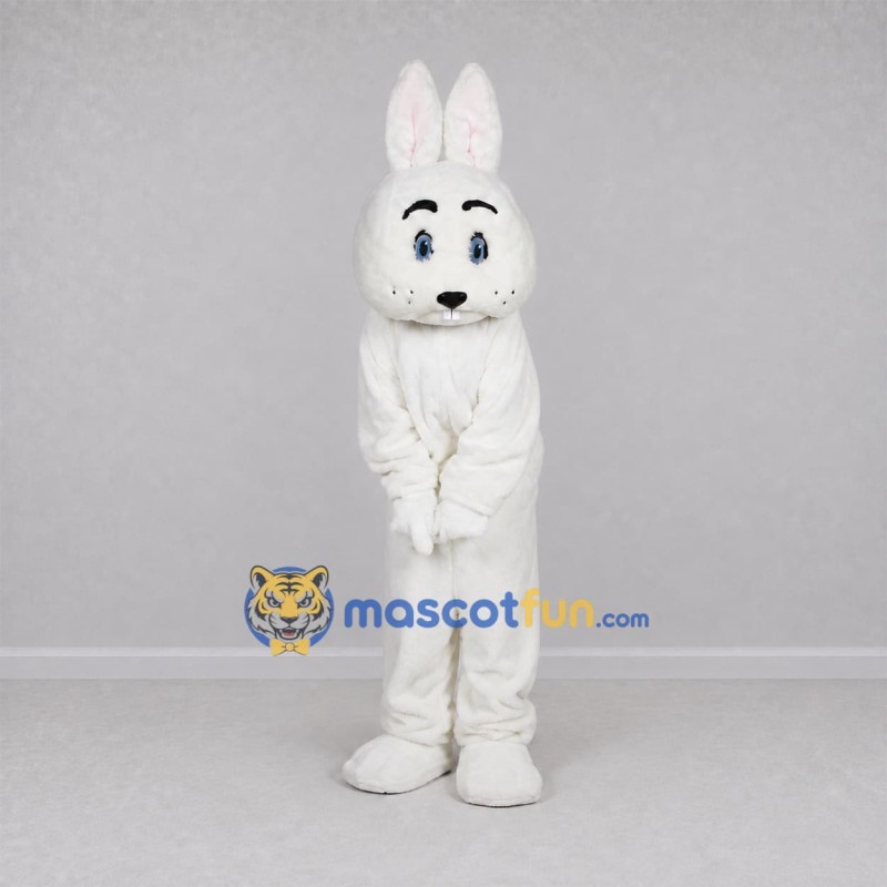 Custom White Rabbit Mascot Costume Adult Full Body Suit for Easter Events Custom White Rabbit Mascot Costume Adult Full Body Suit for Easter Events