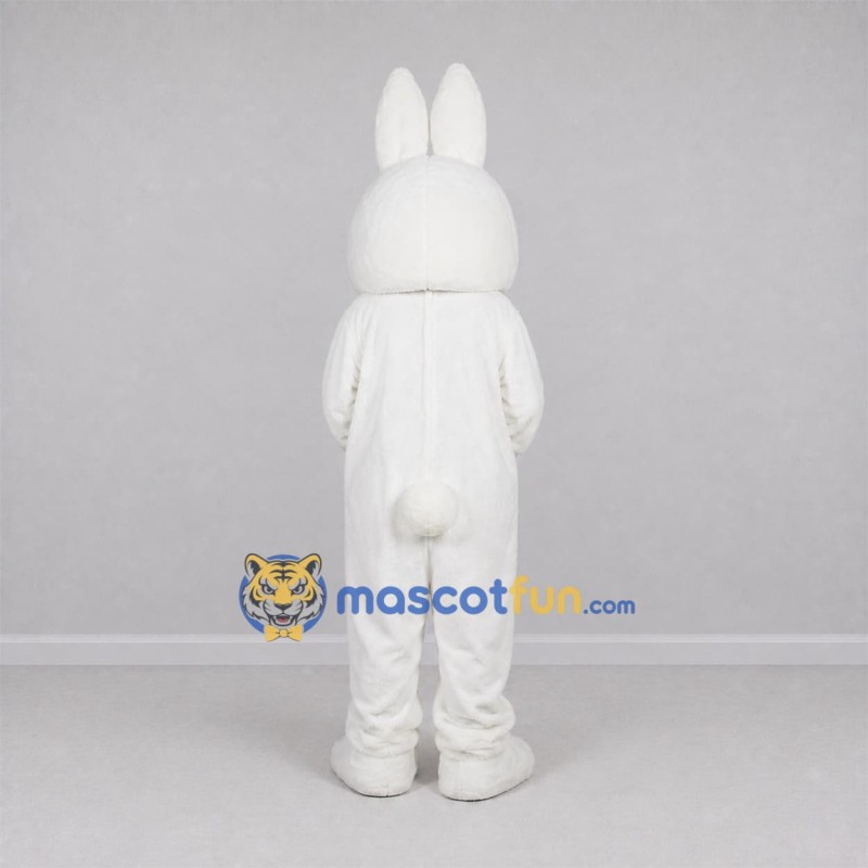Custom White Rabbit Mascot Costume Adult Full Body Suit for Easter Events Custom White Rabbit Mascot Costume Adult Full Body Suit for Easter Events