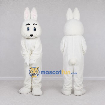 Custom White Rabbit Mascot Costume Adult Full Body Suit for Easter Events