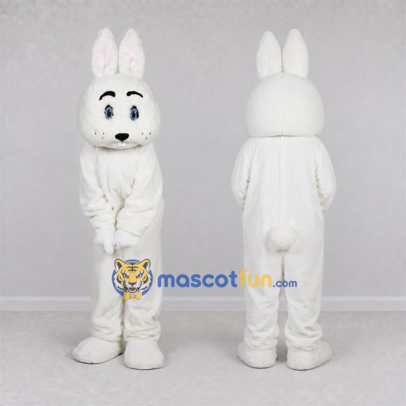 Custom White Rabbit Mascot Costume Adult Full Body Suit for Easter Events Custom White Rabbit Mascot Costume Adult Full Body Suit for Easter Events