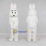 Custom White Rabbit Mascot Costume Adult Full Body Suit for Easter Events