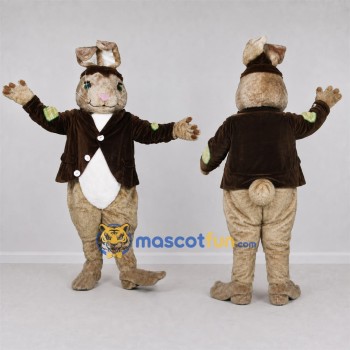 Custom Tan and Brown Rabbit Mascot Costume Adult Full Body Suit for Easter Events