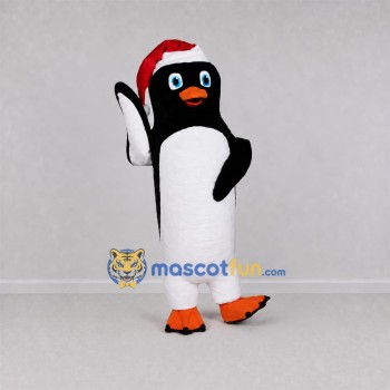Custom Black and White Christmas Penguin Mascot Costume Adult Full Body Suit for Christmas Events Custom Black and White Christmas Penguin Mascot Costume Adult Full Body Suit for Christmas Events