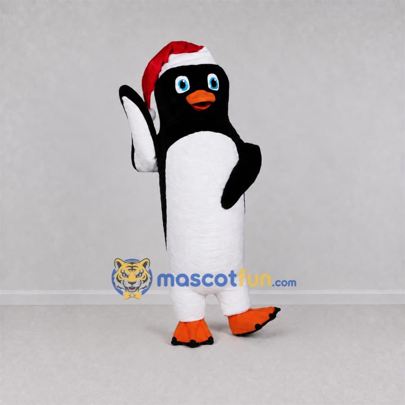 Custom Black and White Christmas Penguin Mascot Costume Adult Full Body Suit for Christmas Events Custom Black and White Christmas Penguin Mascot Costume Adult Full Body Suit for Christmas Events