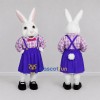 Custom White and Purple Easter Bunny Mascot Costume Adult Full Body Suit for Easter Events Custom White and Purple Easter Bunny Mascot Costume Adult Full Body Suit for Easter Events
