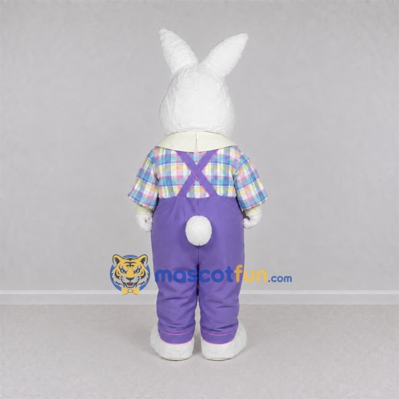 Custom White and Purple Easter Bunny Mascot Costume Adult Full Body Suit for Easter Events Custom White and Purple Easter Bunny Mascot Costume Adult Full Body Suit for Easter Events