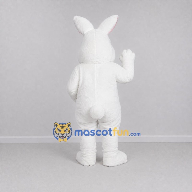 Custom White Rabbit Mascot Costume Adult Full Body Suit for Easter Events Custom White Rabbit Mascot Costume Adult Full Body Suit for Easter Events