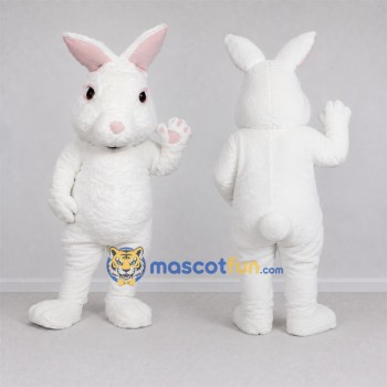 Custom White Rabbit Mascot Costume Adult Full Body Suit for Easter Events