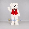 Custom White and Red Teddy Bear Mascot Costume Adult Full Body Suit for Holiday Events Custom White and Red Teddy Bear Mascot Costume Adult Full Body Suit for Holiday Events