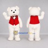Custom White and Red Teddy Bear Mascot Costume Adult Full Body Suit for Holiday Events Custom White and Red Teddy Bear Mascot Costume Adult Full Body Suit for Holiday Events