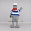 Custom Gray and Blue Sailor Seal Mascot Costume Adult Full Body Suit for Marine Events Custom Gray and Blue Sailor Seal Mascot Costume Adult Full Body Suit for Marine Events