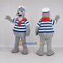 Custom Gray and Blue Sailor Seal Mascot Costume Adult Full Body Suit for Marine Events