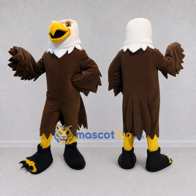 Custom Brown and White Bald Eagle Mascot Costume Adult Full Body Suit for Sports Events Custom Brown and White Bald Eagle Mascot Costume Adult Full Body Suit for Sports Events