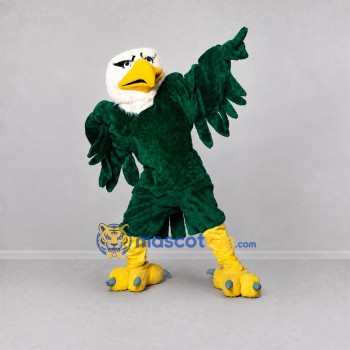Custom Green and White Eagle Mascot Costume Adult Full Body Suit for Sports Events