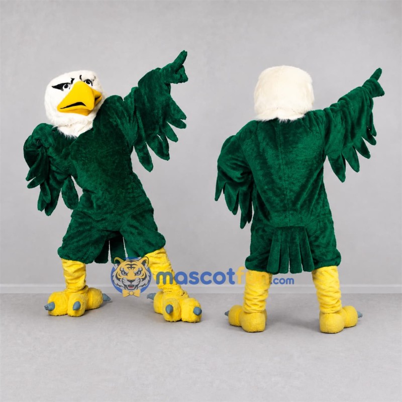 Custom Green and White Eagle Mascot Costume Adult Full Body Suit for Sports Events Custom Green and White Eagle Mascot Costume Adult Full Body Suit for Sports Events