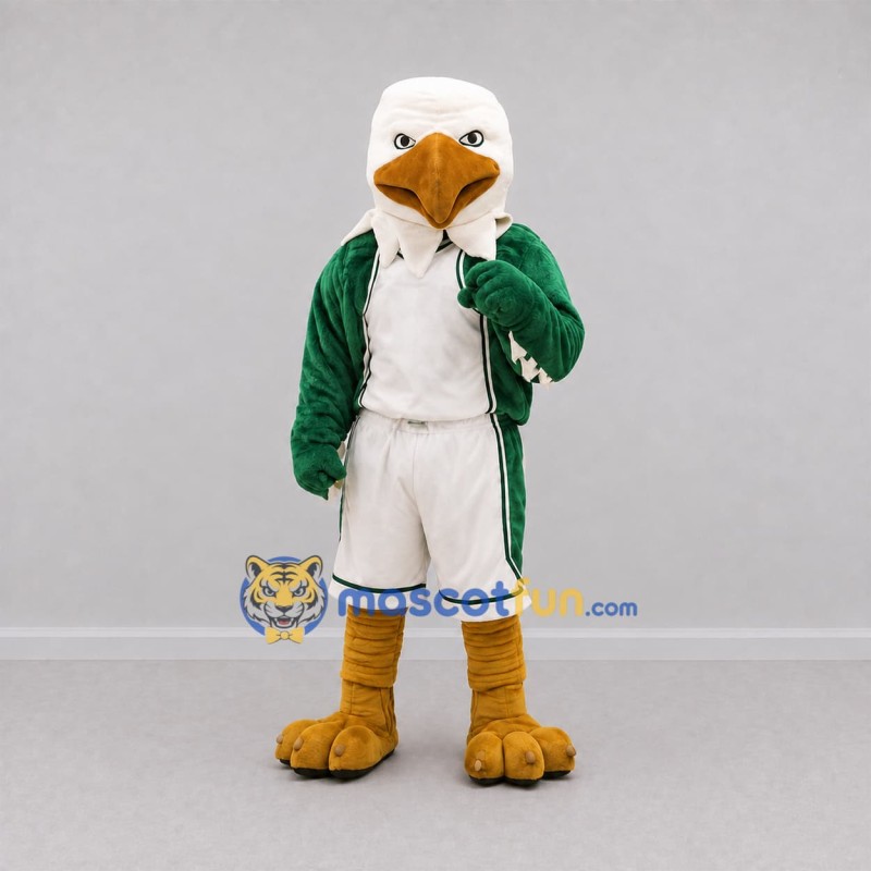Custom Green and White Eagle Mascot Costume Adult Full Body Suit for Sports Events Custom Green and White Eagle Mascot Costume Adult Full Body Suit for Sports Events