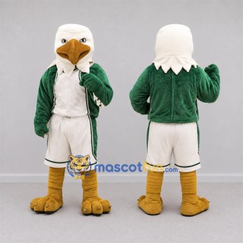 Custom Green and White Eagle Mascot Costume Adult Full Body Suit for Sports Events