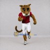 Custom Tan and Red Cougar Mascot Costume Adult Full Body Suit for Sports Events Custom Tan and Red Cougar Mascot Costume Adult Full Body Suit for Sports Events
